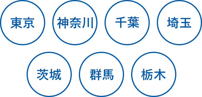 東京　神奈川　千葉　埼玉　茨木　群馬　栃木