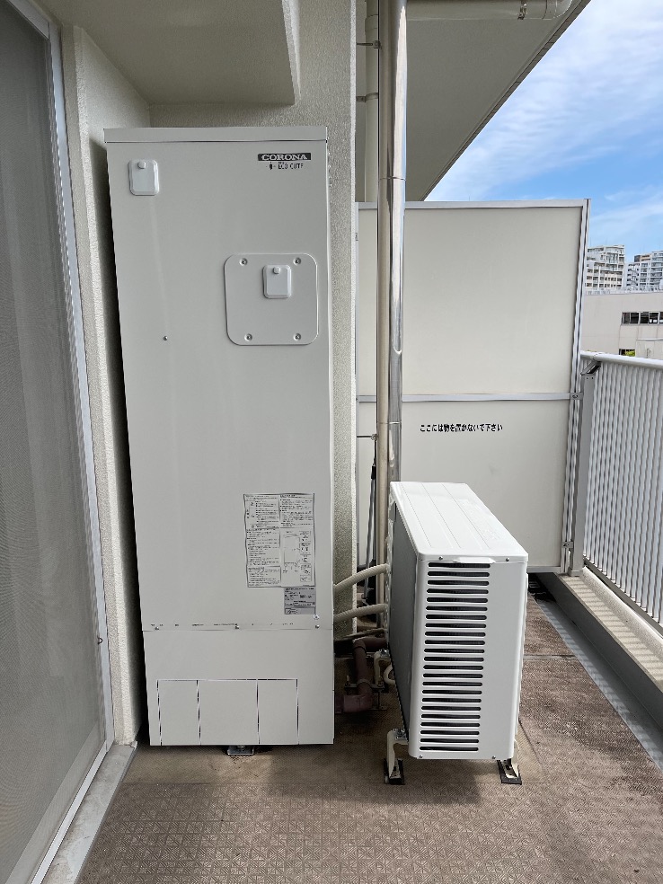 コロナエコキュートCHP-H3014AからコロナエコキュートCHP-S30AY1-12｜エコキュート交換工事｜東京都足立区新田｜マンション｜グランスイートハートアイランド｜