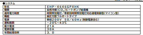 長府のEHP-4646GPXHKのエコキュート交換、修理、取替えをご検討の方へ