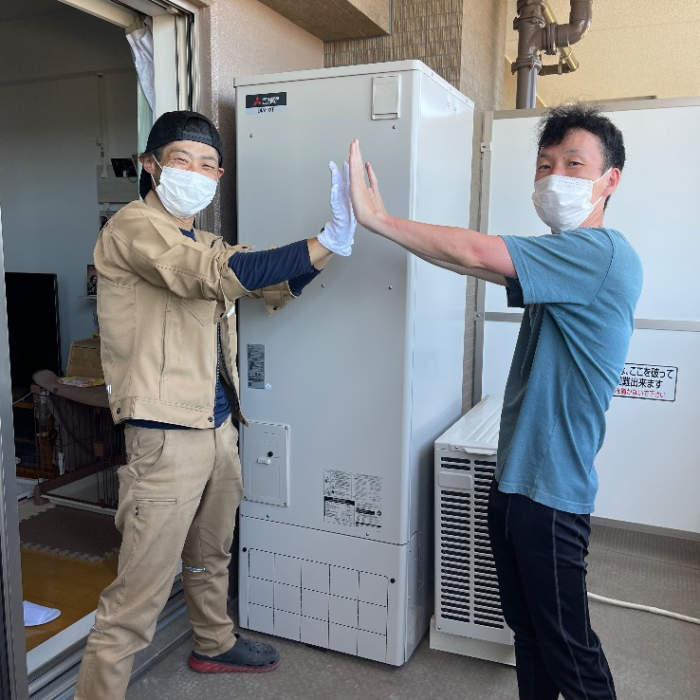 ナショナルエコキュートHE-30C3Qから三菱エコキュートSRT-W306D｜エコキュート交換工事事例｜神奈川県川崎市宮前区平｜マンション｜アークプラザ宮前平