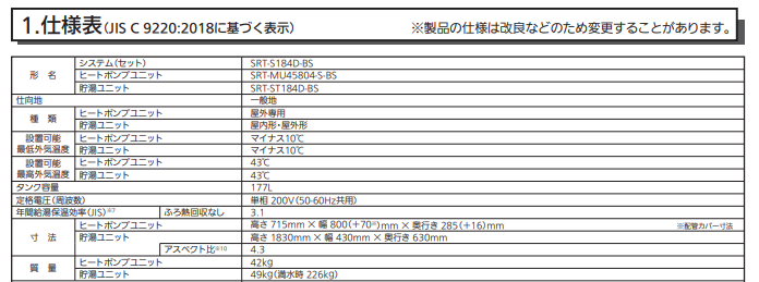 三菱エコキュートSRT-S184D-BSをご検討の方へ