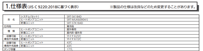 三菱エコキュートSRT-SK184Dをご検討の方へ