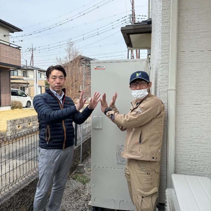 コロナエコキュートCTU-371D1A8から日立エコキュートBHP-F37WD｜エコキュート交換工事｜栃木県宇都宮市西刑部町