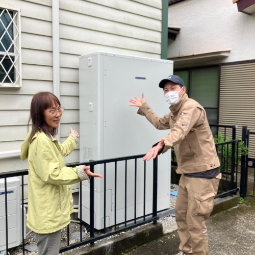 日立エコキュートBHP-FS37LDからコロナエコキュートCHP-E372AZ1｜エコキュート交換工事｜神奈川県南足柄市生駒