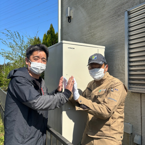 パナソニックエコキュートHE-S37EQから日立エコキュートBHP-FG37XU｜エコキュート交換工事｜茨城県ひたちなか市佐和