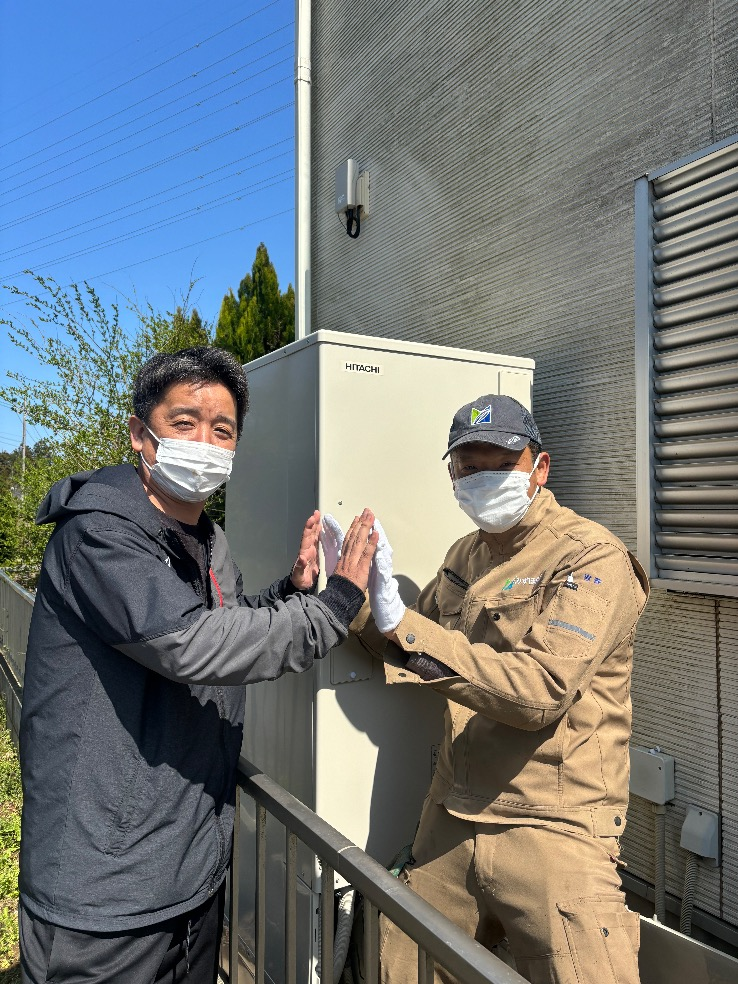 パナソニックエコキュートHE-S37EQから日立エコキュートBHP-FG37XU｜エコキュート交換工事｜茨城県ひたちなか市佐和