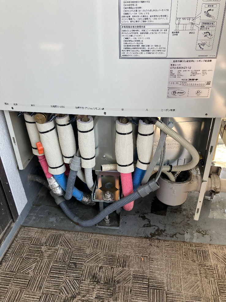 コロナエコキュートCTU-H3014AMからコロナエコキュートCHP-S30AZ1-12｜エコキュート交換工事｜東京都昭島市松原町｜マンション｜グレイディア