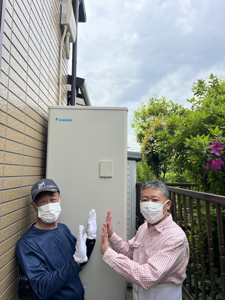 パナソニックエコキュートHE-K46BQからダイキンエコキュートEQA46YFV｜エコキュート交換工事｜栃木県宇都宮市下栗町