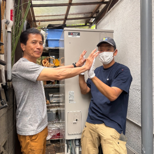 三菱エコキュートSRT-HPT46W5から三菱エコキュートSRT-S376｜エコキュート交換工事｜東京都日野市日野台