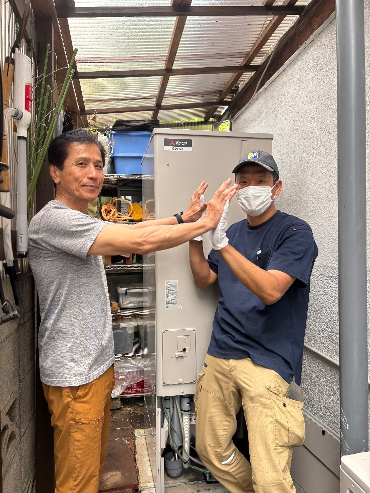 三菱エコキュートSRT-HPT46W5から三菱エコキュートSRT-S376｜エコキュート交換工事｜東京都日野市日野台