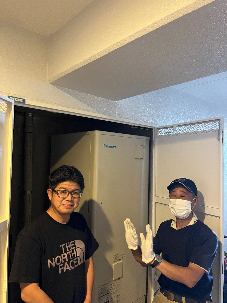パナソニックエコキュートHE-30C4QMからダイキンエコキュートEQA37YFV｜エコキュート交換工事｜東京都江戸川区南葛西｜マンション｜グリーンホームズ南葛西イーライフ