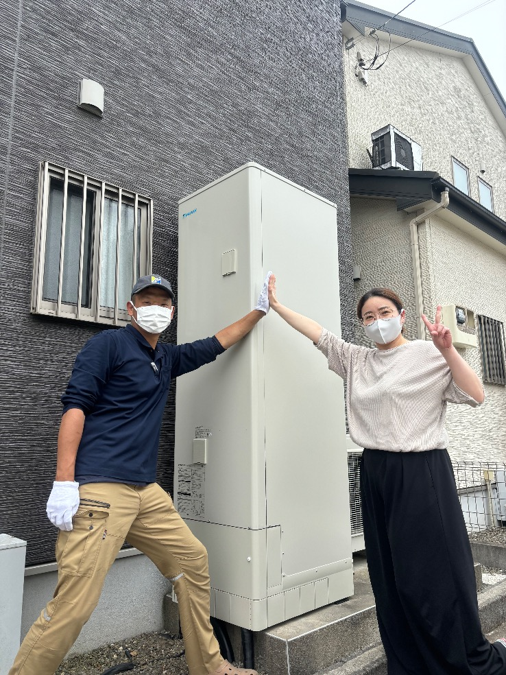 サンデンエコキュートEB-H37QTA3からダイキンエコキュートEQA46YFV｜エコキュート交換工事｜茨城県取手市藤代｜タカラレーベン