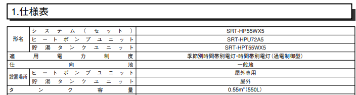 三菱SRT-HP55WX5からエコキュート交換、修理、取替えをご検討の方へ