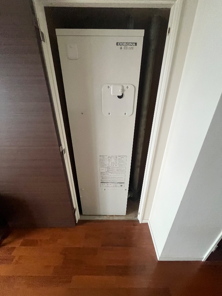 コロナエコキュートCTU-301DA7-12-BLからコロナエコキュートCHP-S30AZ1-12｜エコキュート交換工事｜埼玉県さいたま市北区宮原町｜マンション｜パークシティさいたま北