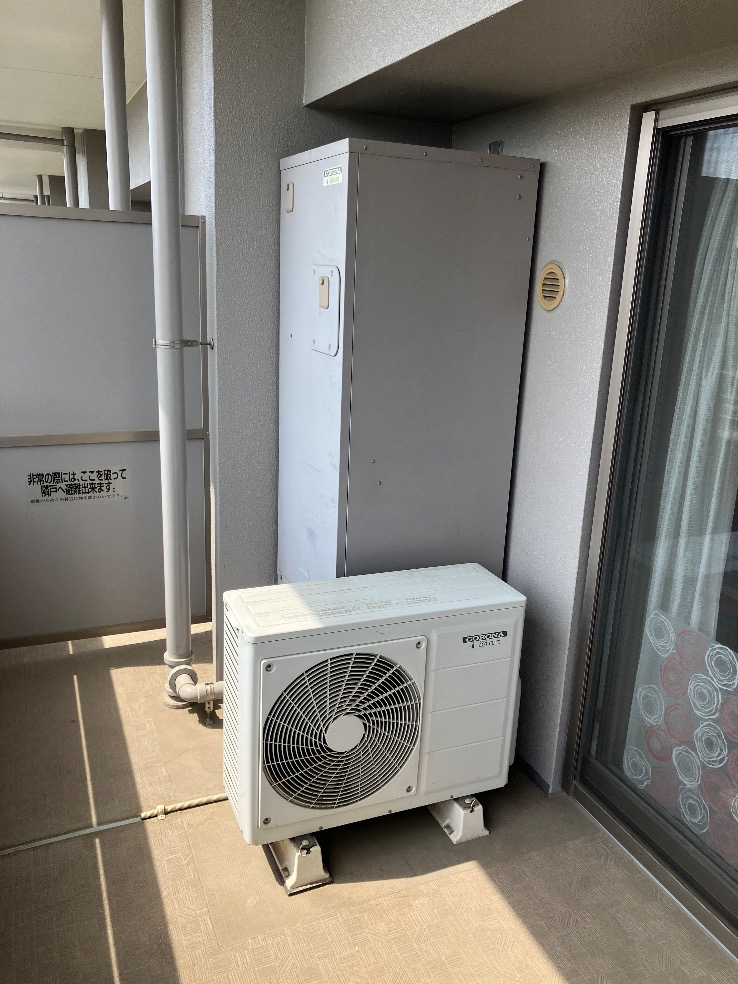 コロナエコキュートCHP-H3014AM-BLからコロナエコキュートCHP-S30AZ1-12｜エコキュート交換工事｜埼玉県久喜市桜田｜マンション｜シンフォニーレジデンス