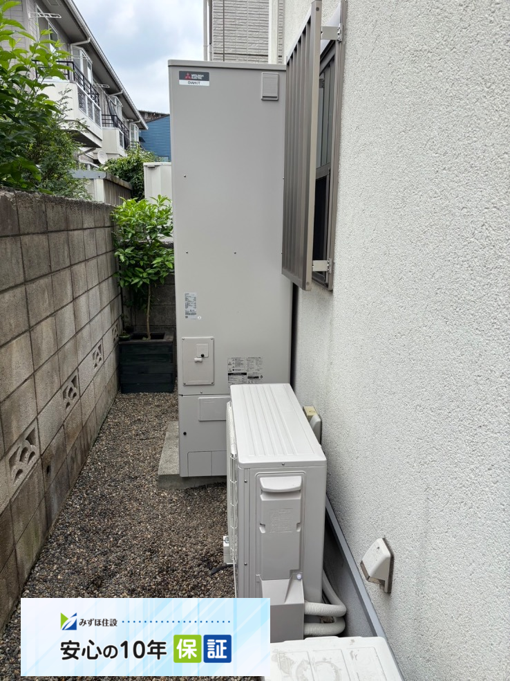 三菱エコキュートSRT-HPT37W5から三菱エコキュートSRT-S466｜エコキュート交換工事｜東京都練馬区早宮