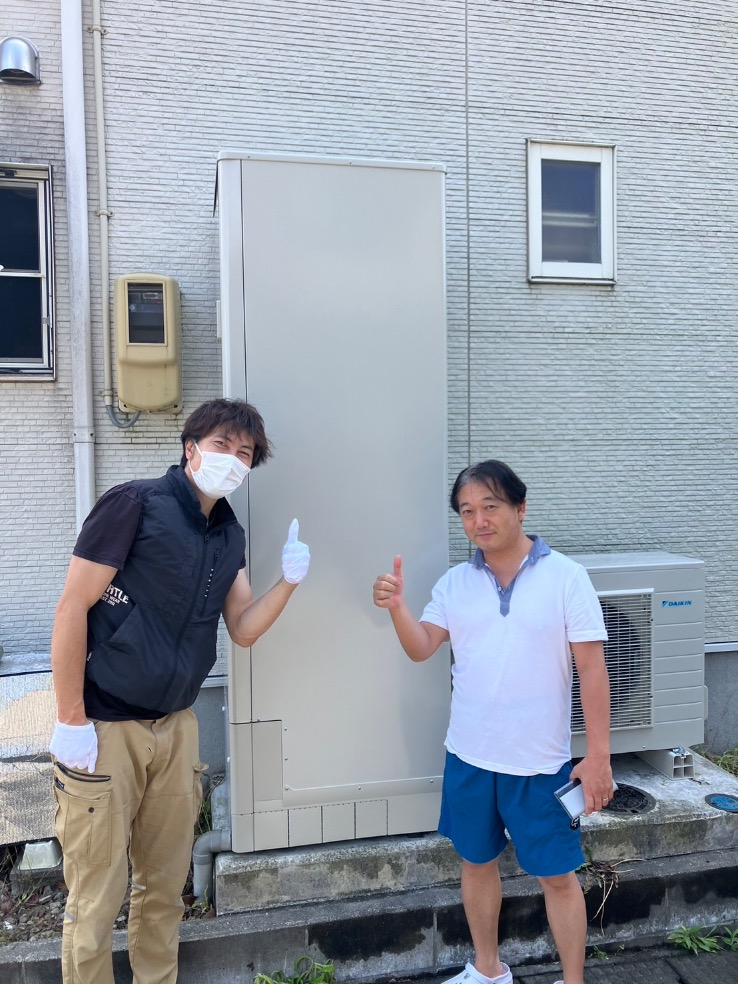 ダイキンエコキュートTUN46LFVからダイキンエコキュートEQX46YFV｜エコキュート交換工事｜新潟県新潟市秋葉区｜ハーバーハウス 