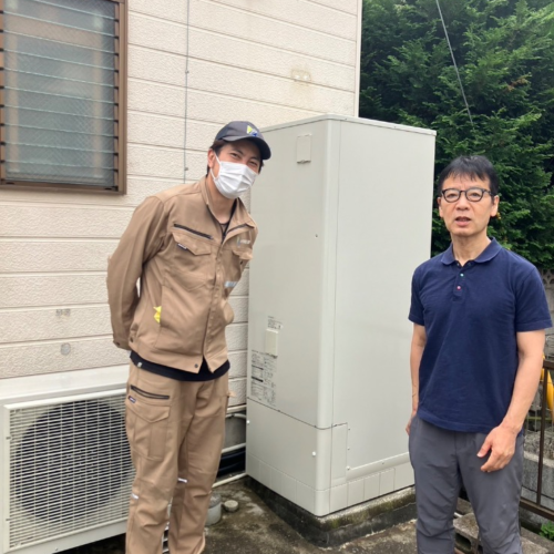 三菱エコキュートSRT-HPT46C4からダイキンエコキュートEQA37YSV｜エコキュート交換工事｜埼玉県横浜市緑区東本郷