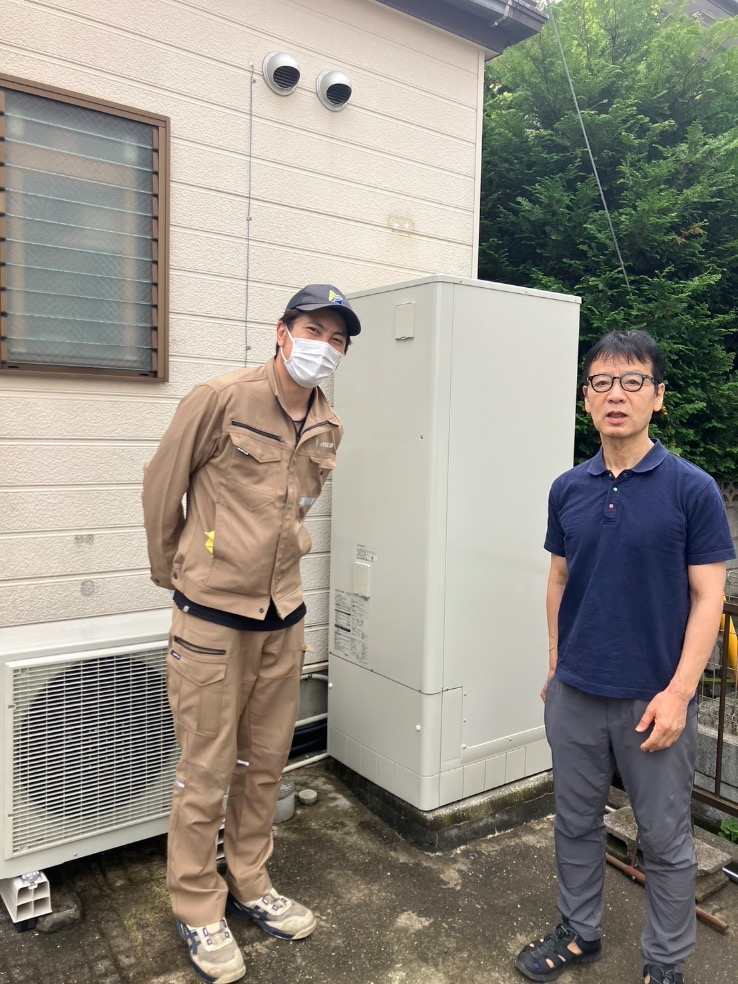 三菱エコキュートSRT-HPT46C4からダイキンエコキュートEQA37YSV｜エコキュート交換工事｜埼玉県横浜市緑区東本郷
