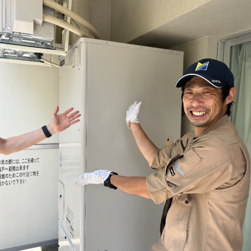 三菱エコキュートSRT-HPT37W5から三菱エコキュートSRT-S376｜エコキュート交換工事｜神奈川県横浜市都筑区新栄町｜マンション｜グレーシアパーク仲町台