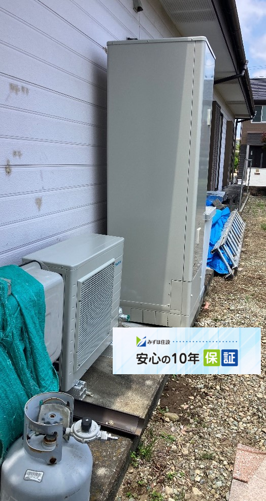 三菱エコキュートSRT-HPT46WX6からダイキンエコキュートEQX46YFV｜エコキュート交換工事｜栃木県那須塩原市太夫塚