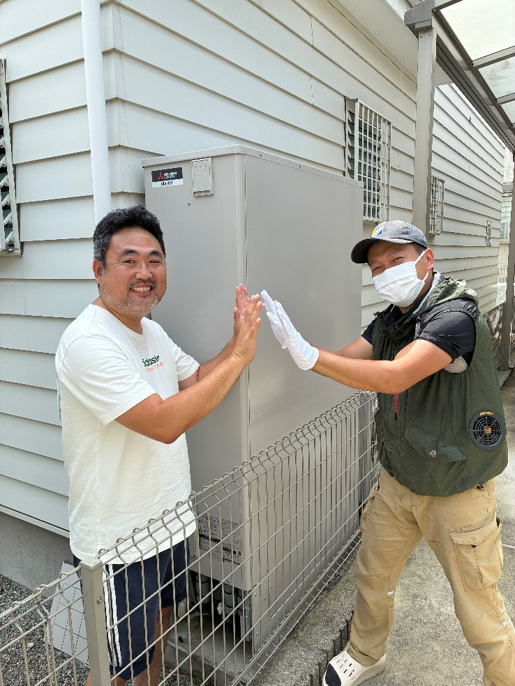 三菱エコキュートSRT-HPT37WZ5から三菱エコキュートSRT-S377UZ｜エコキュート交換工事｜神奈川県足柄上郡開成町宮台