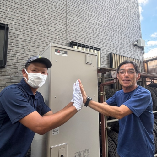 三菱エコキュートSRT-HPT37WX4から三菱エコキュートSRT-S377｜エコキュート交換工事｜茨城県古河市小堤