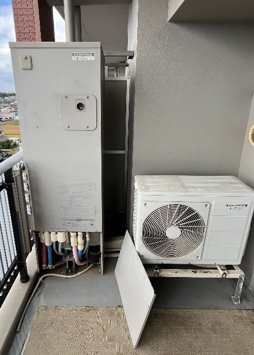 コロナエコキュートCTU-H3014AMからコロナエコキュートCHP-S30AZ1-12｜エコキュート交換工事｜千葉県船橋市上山町｜マンション｜ザ・ガーデンプレミアム船橋