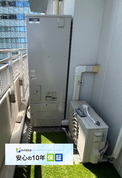 日本キャリア電気温水器HPL-2TFB375RAUから三菱エコキュートSRT-S376｜エコキュート交換工事｜電気温水からエコキュート｜東京都千代田区神田練塀町｜マンション｜パークタワー秋葉原