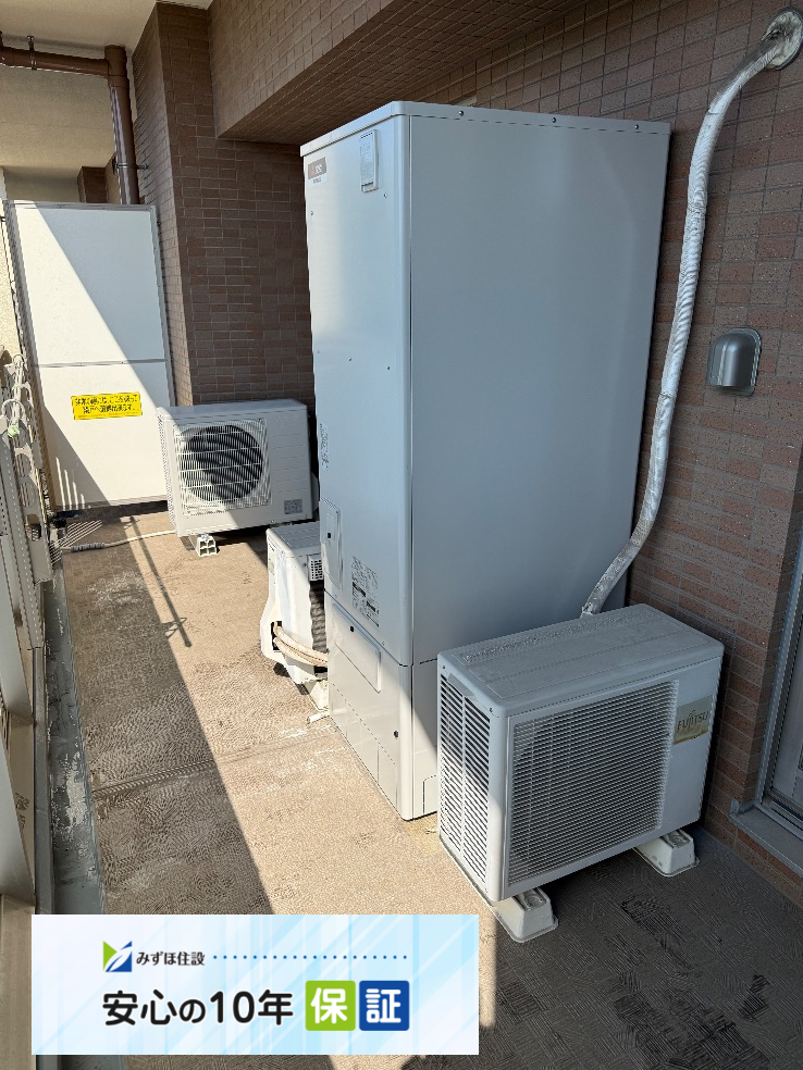 東芝電気温水器HPL-2TFB375RAUから三菱エコキュートSRT-S376｜エコキュート交換工事｜神奈川県横浜市港北区新横浜｜マンション｜ミオカステーロ新横浜