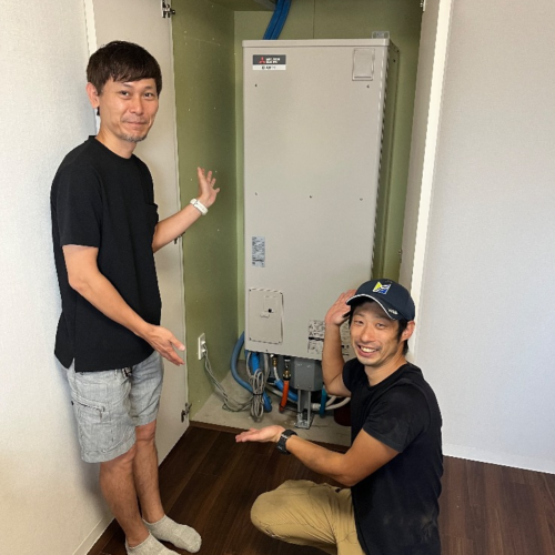 コロナエコキュートCTU-301DA11から三菱エコキュートSRT-W306D-2｜エコキュート交換工事｜千葉市花見川区幕張本郷｜マンション｜スマータス幕張本郷
