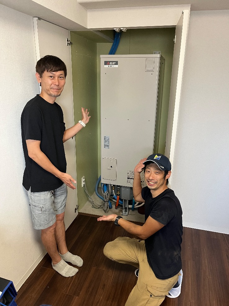 コロナエコキュートCTU-301DA11から三菱エコキュートSRT-W306D-2｜エコキュート交換工事｜千葉市花見川区幕張本郷｜マンション｜スマータス幕張本郷