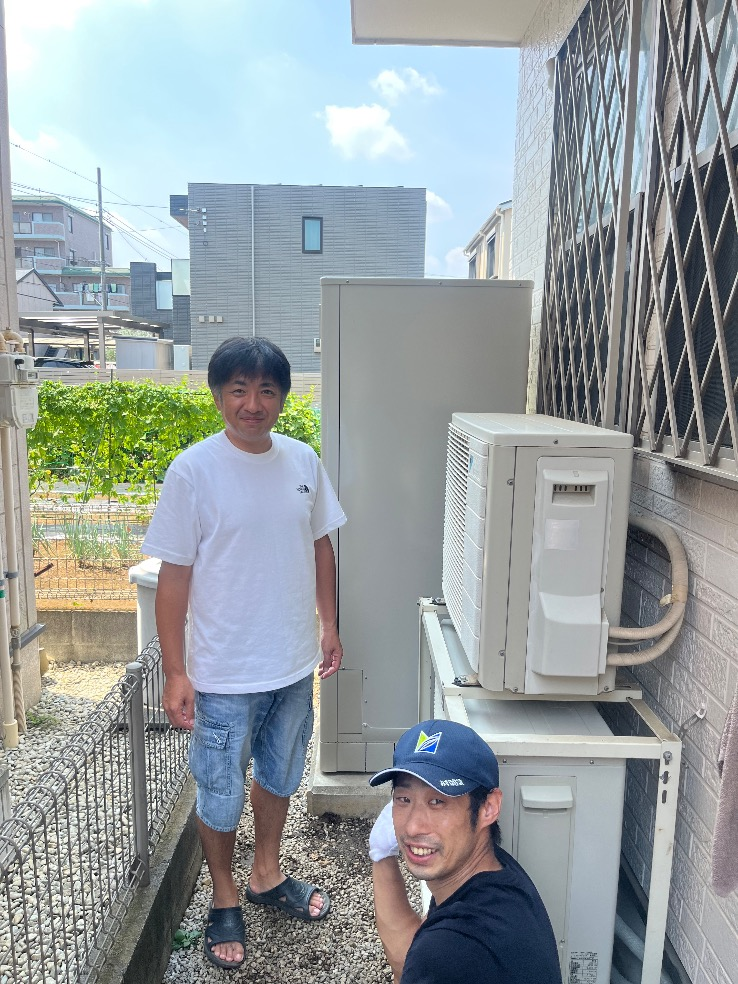 コロナエコキュートCTU-371NA7からダイキンエコキュートEQX37YFV｜エコキュート交換工事｜埼玉県ふじみ野市駒林元町