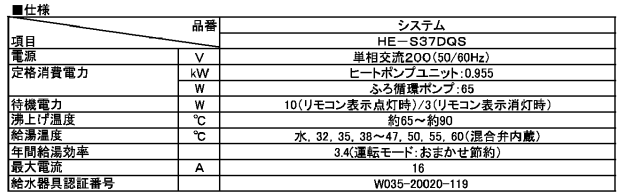 パナソニックHE-S37DQSからエコキュート交換、修理、取替えをご検討の方へ
