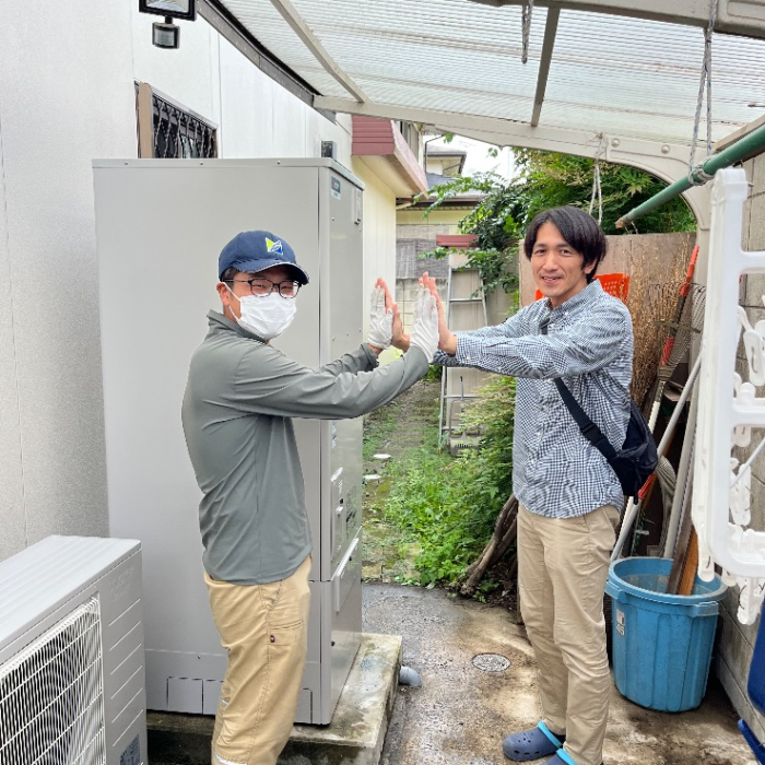 コロナエコキュートCFT-37M91から三菱エコキュートSRT-S376｜エコキュート交換工事｜群馬県佐波郡玉村町板井