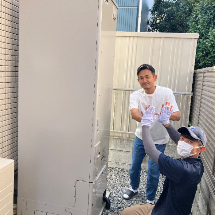 サンデンエコキュートEB-H37QTA3から三菱エコキュートSRT-S466|エコキュート交換工事|神奈川県横浜市金沢区乙舳町