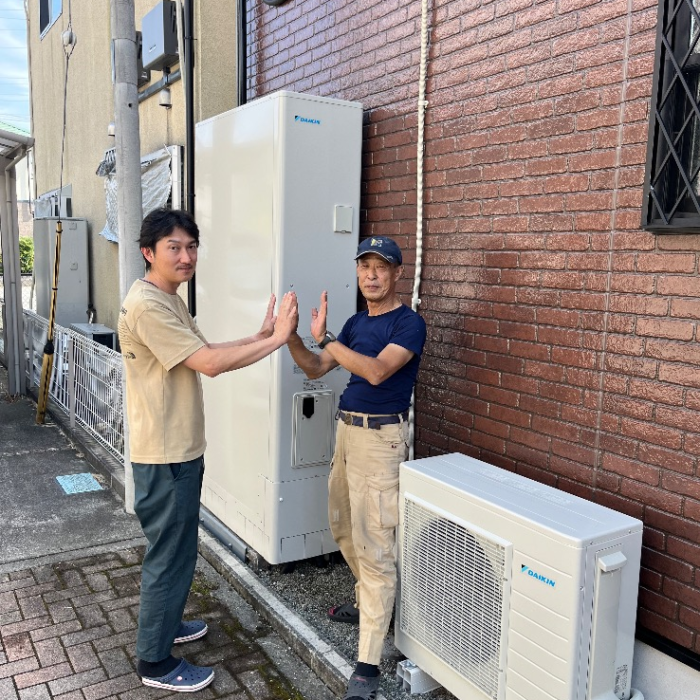 パナソニックエコキュートHE-W37BQからダイキンエコキュートEQA46YFTV|エコキュート交換工事|神奈川県小田原市田島