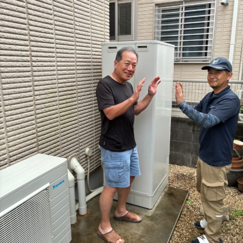 三菱エコキュートSRT-HPT37W4から三菱エコキュートEQX37YFV|エコキュート交換工事|埼玉県入間市豊岡