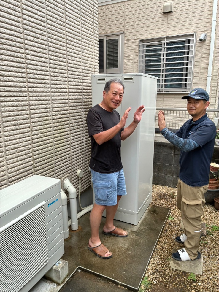 三菱エコキュートSRT-HPT37W4から三菱エコキュートEQX37YFV|エコキュート交換工事|埼玉県入間市豊岡