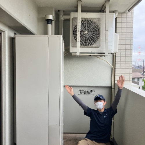 パナソニックエコキュートHE-37K3Qから日立エコキュートBHP-FG37XU｜エコキュート交換工事｜神奈川県川崎市麻生区黒川はるひ野｜マンション｜レクセルはるひ野フォレスタ