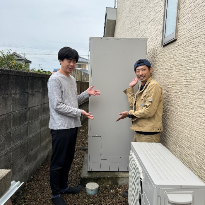 三菱エコキュートSRT-HPT37W5から三菱エコキュートSRT-S376｜エコキュート交換工事｜群馬県高崎市上小塙町