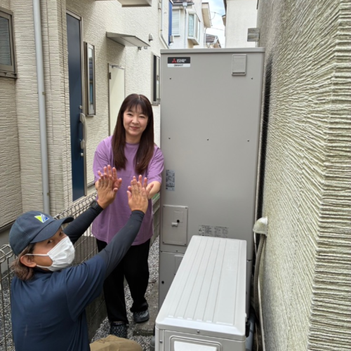 長府エコキュートEHP-3737GPXHから三菱エコキュートSRT-S377｜エコキュート交換工事｜東京都青梅市今寺