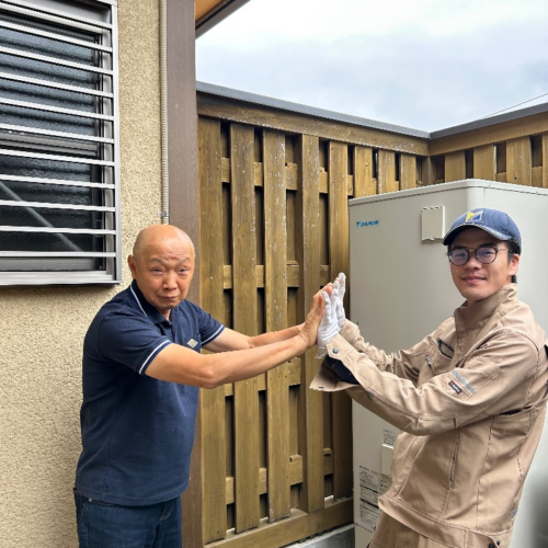 コロナエコキュートCTU-371D1A11からダイキンエコキュートEQX37YFV|エコキュート交換工事|埼玉県見沼区蓮沼|IHクッキングヒーター