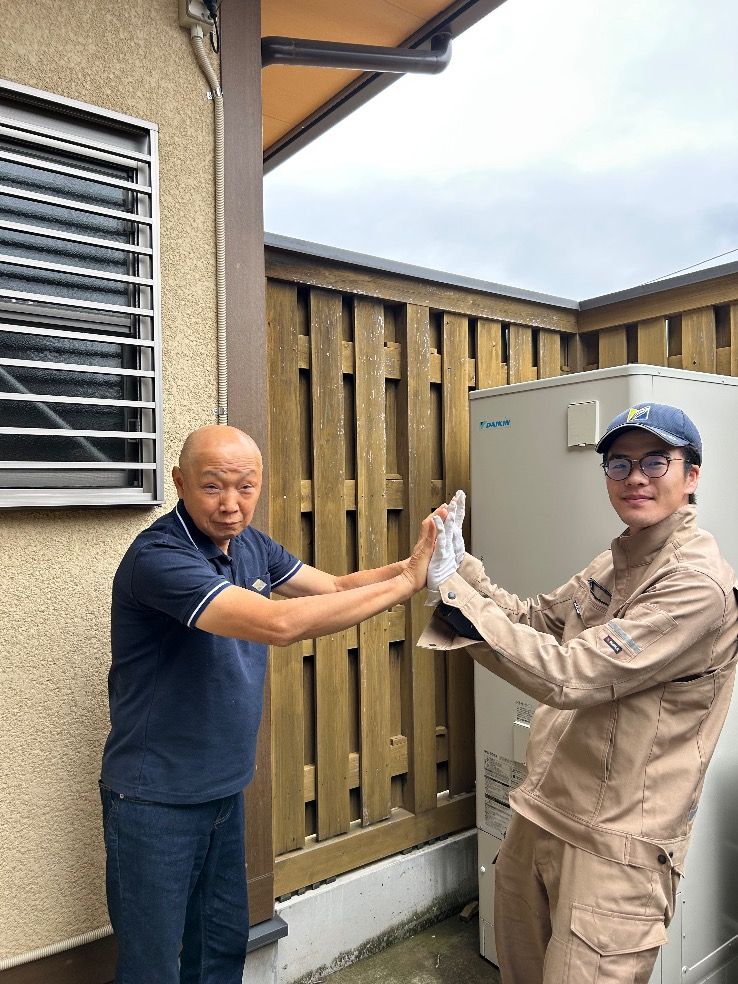 コロナエコキュートCTU-371D1A11からダイキンエコキュートEQX37YFV|エコキュート交換工事|埼玉県見沼区蓮沼|IHクッキングヒーター