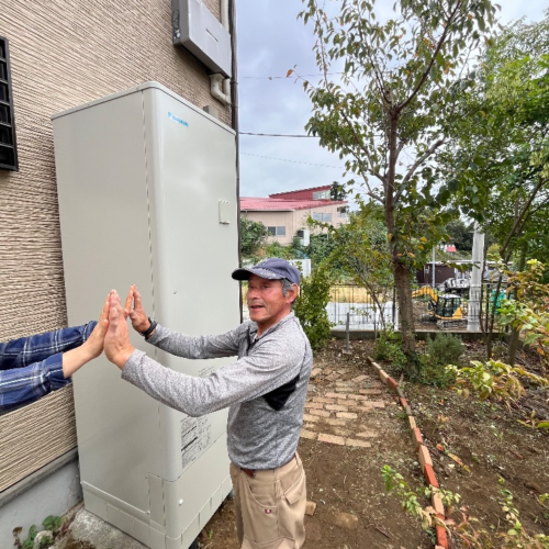 長府エコキュートEHP-4648GPXHからダイキンエコキュートEQX46ZFV|エコキュート交換工事|神奈川県横浜市栄区長沼町