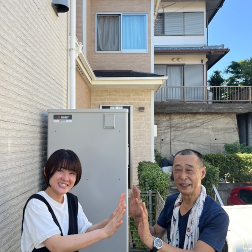 三菱エコキュートSRT-HPT37WX7から三菱エコキュートSRT-S376｜エコキュート交換工事｜神奈川県藤沢市石川
