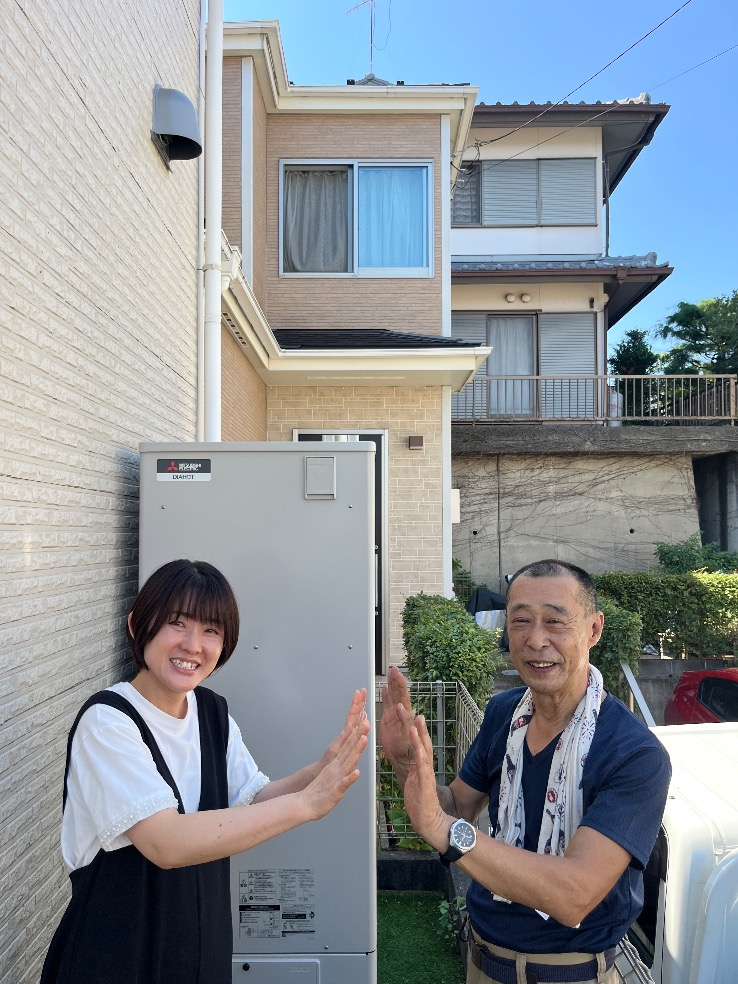 三菱エコキュートSRT-HPT37WX7から三菱エコキュートSRT-S376｜エコキュート交換工事｜神奈川県藤沢市石川
