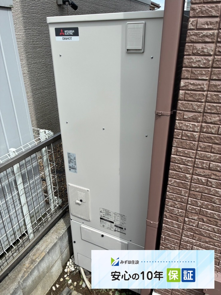 三菱エコキュートSRT-HPT37W8から三菱エコキュートSRT-S376｜エコキュート交換工事｜埼玉県北本市石戸｜桧家住宅