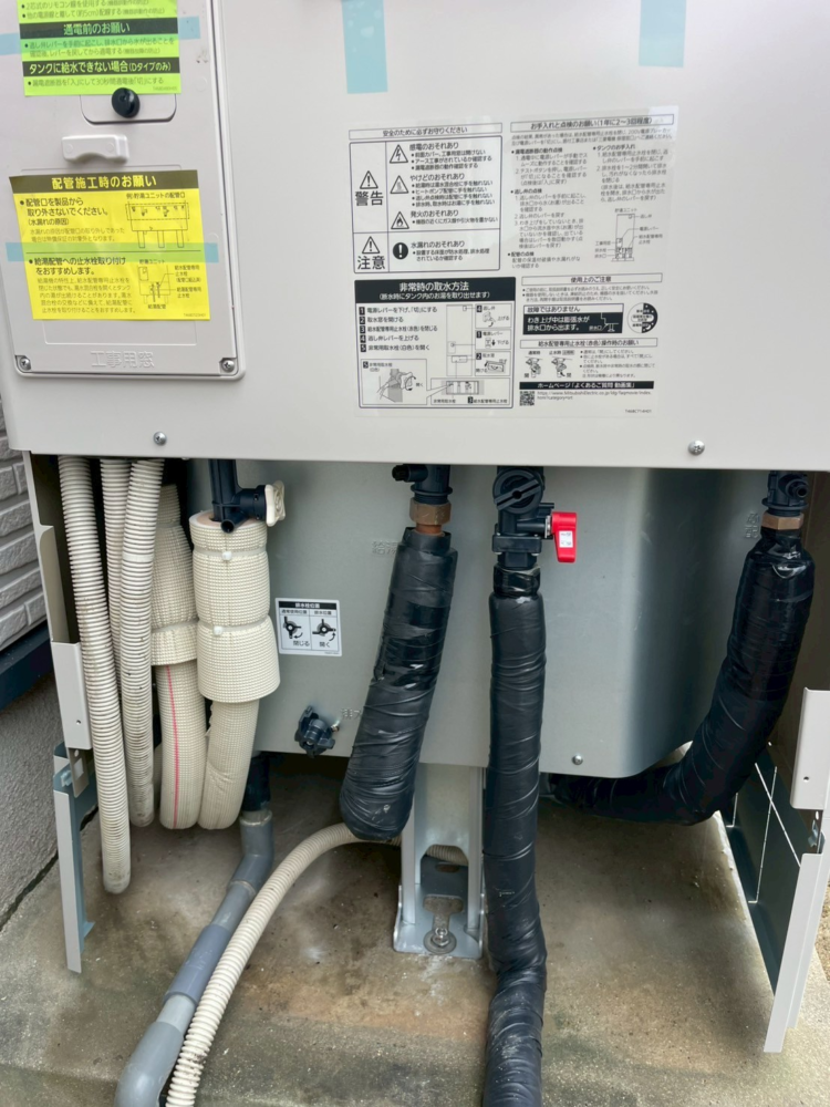 三菱エコキュートSRT-HPT46C4から三菱エコキュートSRT-C467｜エコキュート交換工事｜福岡県久留米市三潴町早津崎