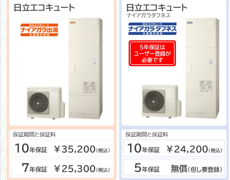 日立のエコキュートの延長保証が気になる方へ
